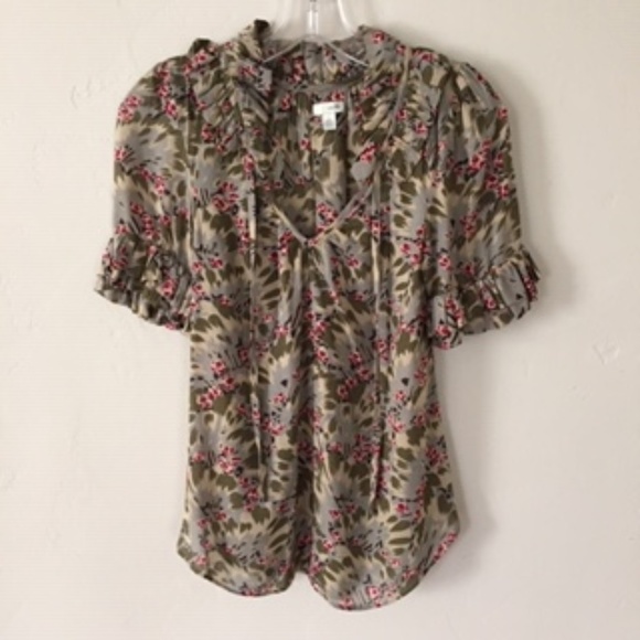 Anthropologie Tops - Anthropologie Odille Short Sleeve Floral Top
